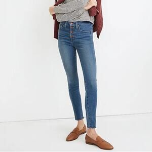 Madewell 10" High-Rise Skinny Jeans in Dewitt Wash: Button-Front Size 27